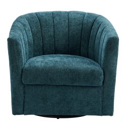 Cadman Swivel Arm Chair - Teal Chenille