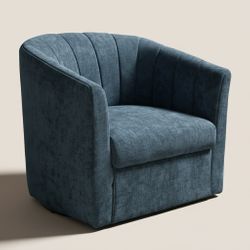 Cadman Swivel Arm Chair - Teal Chenille