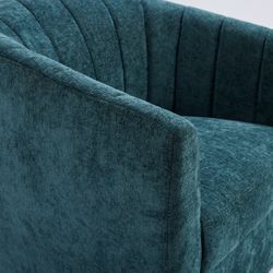 Cadman Swivel Arm Chair - Teal Chenille