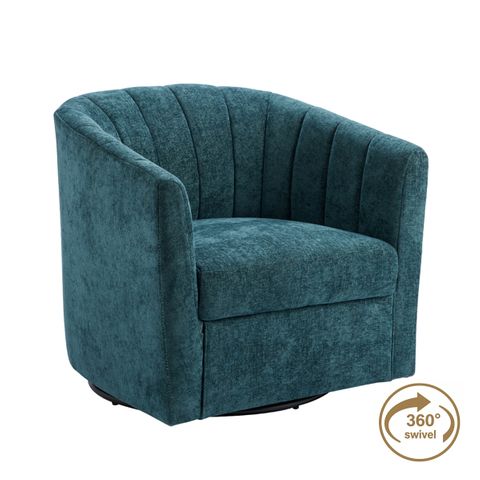 Cadman Swivel Arm Chair - Teal Chenille