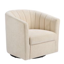 Cadman Swivel Arm Chair - Fawn Chenille