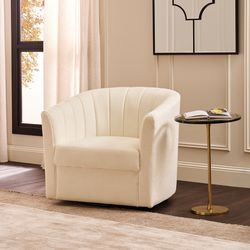 Cadman Swivel Arm Chair - Ivory