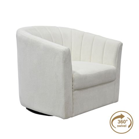Cadman Swivel Arm Chair - Ivory