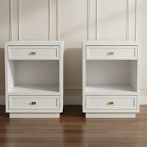 Logan Small White Bedside Table Range