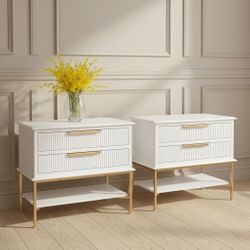 Aimee Bedside Table Large White Range