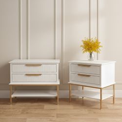 Aimee Bedside Table Large White Range