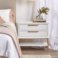 Aimee Bedside Table Large White Range