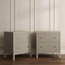 Ariana Large Beige Bedside Table Set of 2