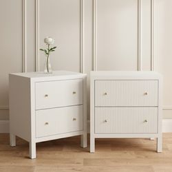 Ariana Large White Bedside Table Range