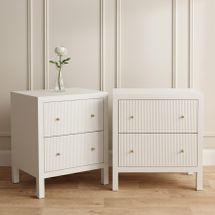 Ariana Large White Bedside Table Set of 2