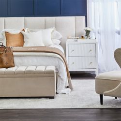 Ariana Large White Bedside Table Range