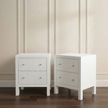 Ariana Small White Bedside Table Set of 2
