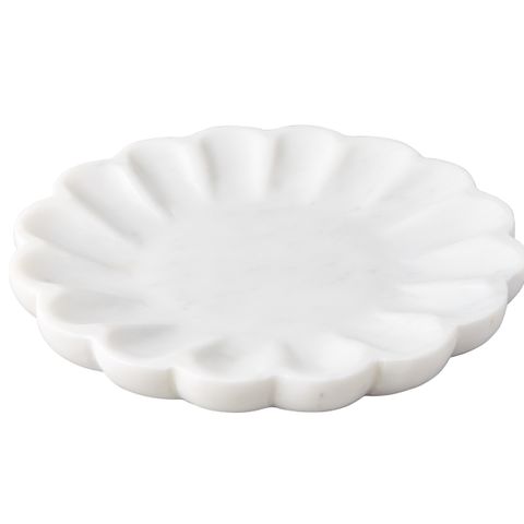 Stellar Marble Round Tray - White