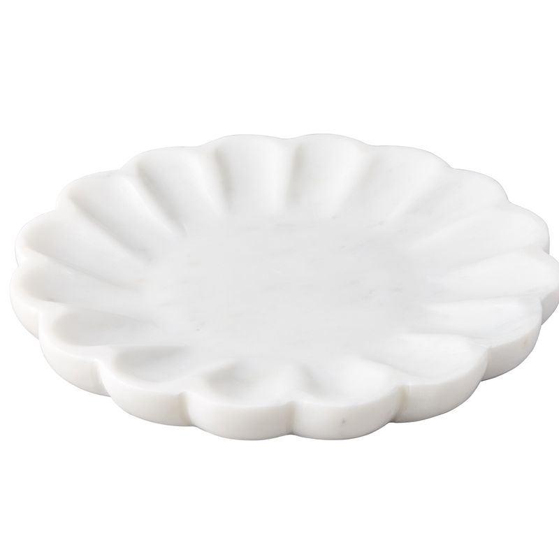 Stellar Marble Round Tray - White