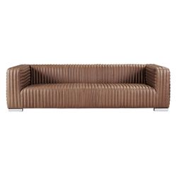Granger 3 Seater Sofa - Dark Brown Leather - OUTLET NSW