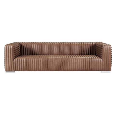 Granger 3 Seater Sofa - Dark Brown Leather - OUTLET NSW