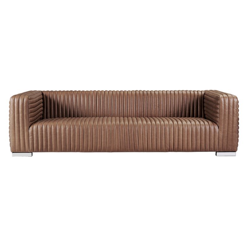 Granger 3 Seater Sofa - Dark Brown Leather - OUTLET NSW