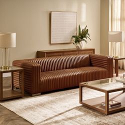 Granger 3 Seater Sofa - Dark Brown Leather - OUTLET NSW