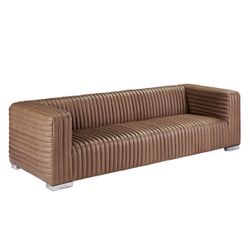 Granger 3 Seater Sofa - Dark Brown Leather - OUTLET NSW