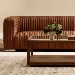 Granger 3 Seater Sofa - Dark Brown Leather - OUTLET NSW