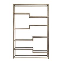 Mistique Glass Shelving Unit - Antique Gold