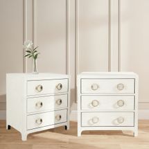 Astley Natural Upholstered Bedside Table Set of 2