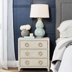 Astley Natural Upholstered Bedside Table Range