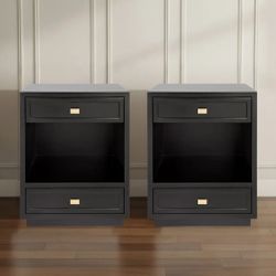 Logan Small Black Bedside Table Range