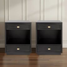 Logan Small Black Bedside Table Set of 2