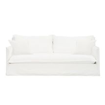 Cove 3 Seater Slip Cover Sofa - White Linen