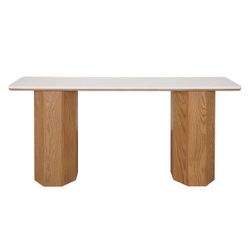 Barlow Marble Console Table - Natural Oak