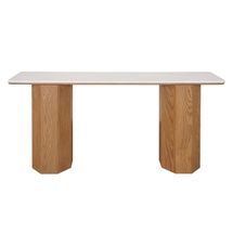 Barlow Marble Console Table - Natural Oak