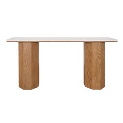 Barlow Marble Console Table - Natural Oak