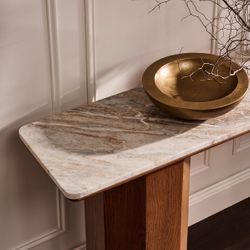 Barlow Marble Console Table - Walnut