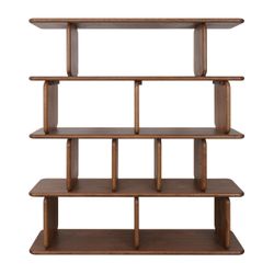 Tudor Oak Shelving Unit - 4 Tier Walnut