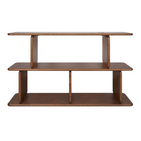 Tudor Oak Shelving Unit - 2 Tier Walnut