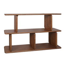 Tudor Oak Shelving Unit - 2 Tier Walnut