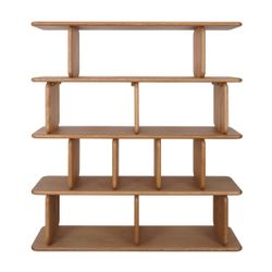 Tudor Oak Shelving Unit - 4 Tier Natural