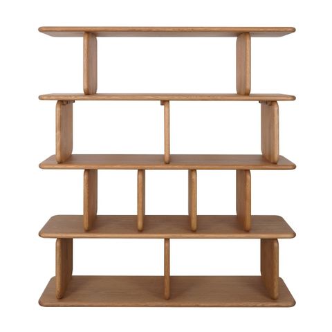 Tudor Oak Shelving Unit - 4 Tier Natural