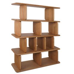 Tudor Oak Shelving Unit - 4 Tier Natural