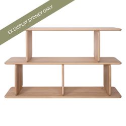 Tudor Oak Shelving Unit - 2 Tier Natural - OUTLET NSW