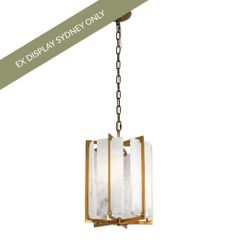 Palermo Alabaster Pendant - Antique Brass - OUTLET NSW