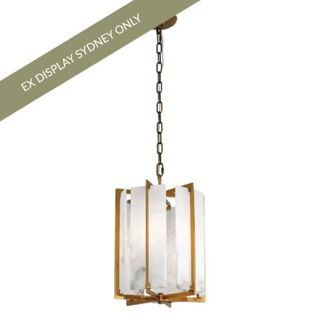 Palermo Alabaster Pendant - Antique Brass - OUTLET NSW