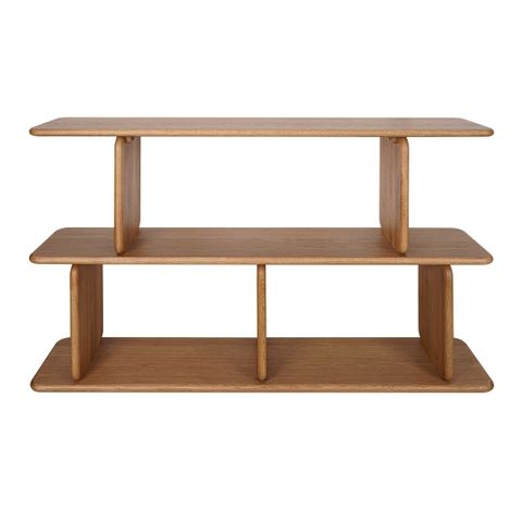 Tudor Oak Shelving Unit - 2 Tier Natural