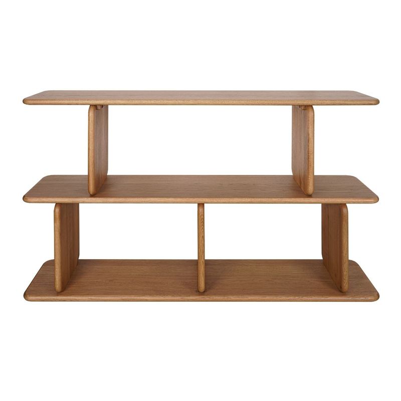 Tudor Oak Shelving Unit - 2 Tier Natural