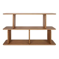 Tudor Oak Shelving Unit - 2 Tier Natural