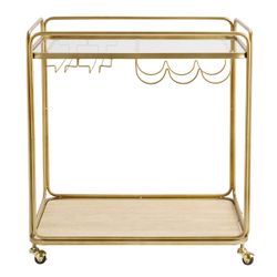 Wentworth Rectangle Bar Cart - Antique Gold