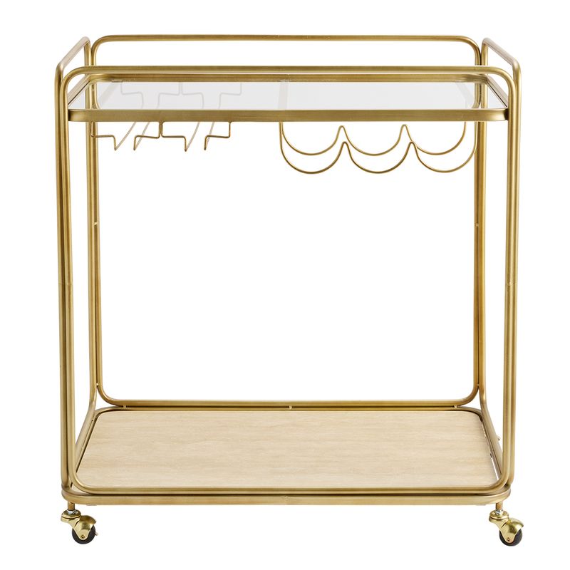 Wentworth Rectangle Bar Cart - Antique Gold