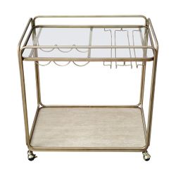 Wentworth Rectangle Bar Cart - Antique Gold