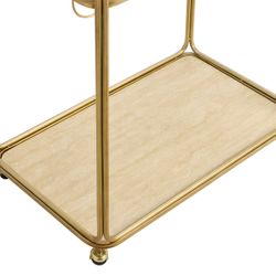 Wentworth Rectangle Bar Cart - Antique Gold